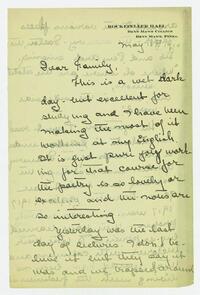 Letter from Helen Calder Robertson to her family, May     16, 1916