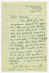 Letter from Helen Calder Robertson to her family, March     21, 1916