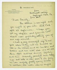 Letter from Helen Calder Robertson to her family, June     26, 1915