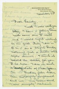 Letter from Helen Calder Robertson to her family,     November 7, 1915