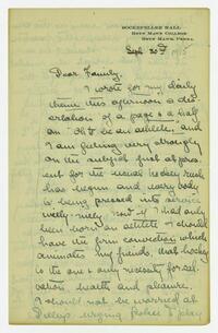 Letter from Helen Calder Robertson to her family,     September 30, 1915