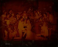 As You Like It : mid-range view of the wedding scene, featuring William Prince and Katharine Hepburn at center