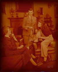 The Philadelphia Story : an unidentified actress as Margaret Lord, Dan Tobin as Sandy Lord, and Katharine Hepburn as Tracy Lord