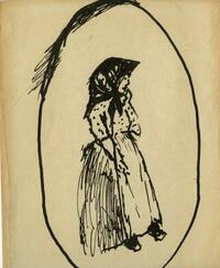 Drawing of a woman wearing a bonnet