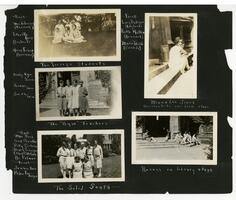 Scrapbook page showing students from the Bryn Mawr Summer School for Women Workers in Industry