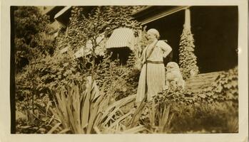 M. Carey Thomas on the steps of the Deanery