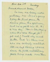 Letter from Nathalie Gookin to her mother, November 26,     1918