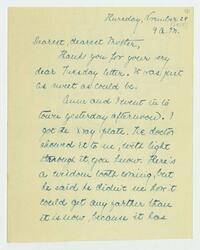 Letter from Nathalie Gookin to her mother, November 28,     1918
