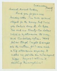 Letter from Nathalie Gookin to her mother, November 27,     1918