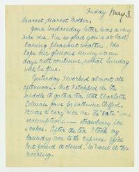 Letter from Nathalie Gookin to her mother, May 03,     1918