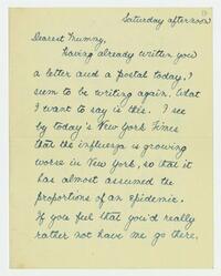 Letter from Nathalie Gookin to her mother, January 24,     1920