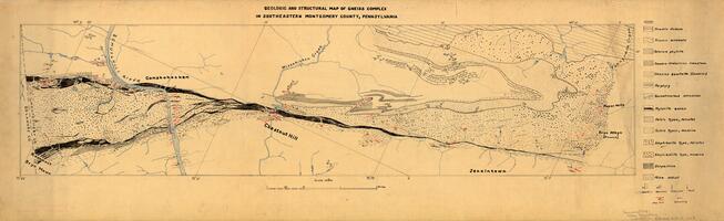 Geologic and Structural Map of Gneiss Complex in Southeastern Montgomery County