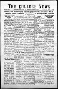 College news, October 18, 1944