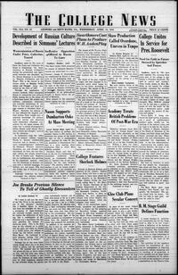 College news, April 18, 1945