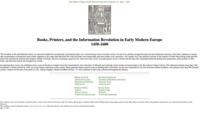 Books, printers, and the information revolution in early modern Europe exhibit 1450-1600, archived website