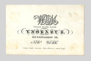 Business card for William Russel Marsh, engraver