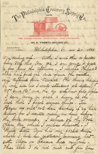 1883 June 20, Philadelphia, to wife