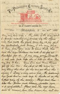 1883 June 25, Philadelphia, to wife