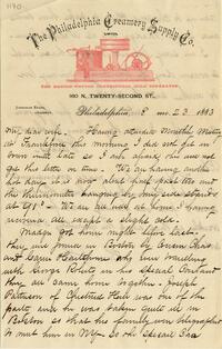 1883 August 23, Philadelphia, to wife