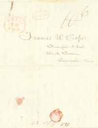 1835 June 30, Philadelphia, to Dear Franky, Haverford School