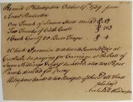 Bills and Receipts, October 17, 1759