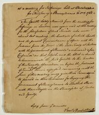 Minutes from Meeting for Sufferings held at Philadelphia for Pennsylvania and New Jersey, August 20, 1761