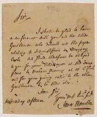 Governor Hamilton's letter to M. Yarnall, October 7, 1761