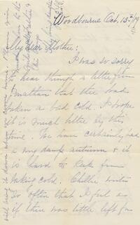 1889 October 13, Woodbourne, to Mother