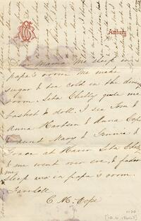 1866 October 6(?), Awbury, to Mother & sister, Newport