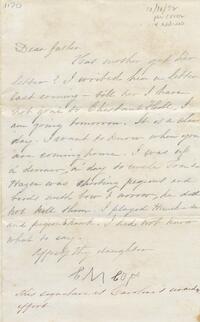 1872 October 30, Awbury, to father & mother, Delaware Water Gap