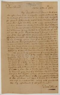 Dorothea Hunt's letter to Israel Pemberton, April 9, 1762