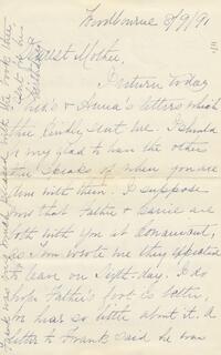 1891 August 9, Woodbourne, to Dearest Mother