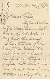 1896 July 8, Woodbourne, to My dearest Rachel