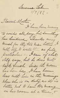 1897 January 7, Saranac Lake, to Dearest Mother