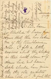 1897 January 11, Saranac, to Dear sister Clem