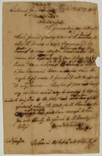 Jos. Fox's letter to Lieutenant Graydon, October 27, 1762