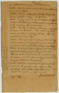 Minister John Brainerd's message to the Ohio Indians, August 6, 1767