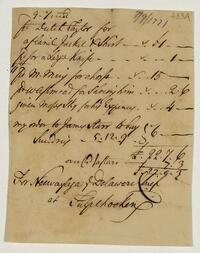 Account of goods delivered to a Delaware Chief, July 9, 1771