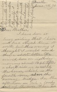 1892 June 19, Brielle, to Dear Mother