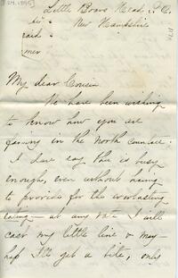 1895 August 24, Little Boars Head, New Hampshire, to My dear Cousin