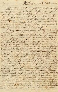 1821 November 28, Philadelphia, [to Eleanor], Burlington