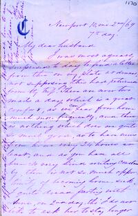 1869 October 2, Newport, to My dear Husband