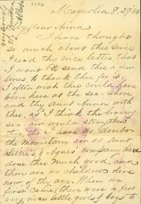 1884 August 29, Magnolia, to My dear Anna