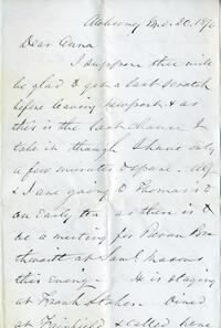 1876 August 20, Awbury, to Dear Anna, Newport