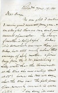 1881 July 19, Philadelphia, to Dear Anna