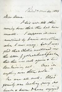 1883 August 24, Philadelphia, to Dear Anna