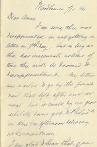 1884 July 1, Woodbourne, to Dear Anna, Philadelphia