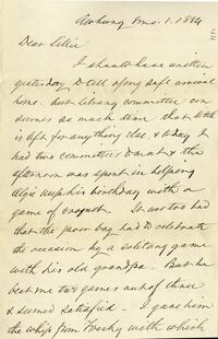 1884 August 1, Awbury, to Dear Lillie, Woodbourne