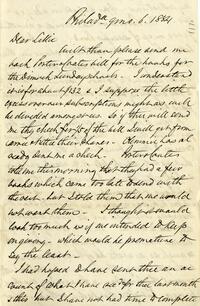 1884 September 6, Philadelphia, to Dear Lillie, Woodbourne