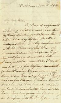 1844 January 16, Woodbourne, to My Dear Sister, Philadelphia